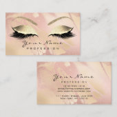 Makeup Eyebrow Eyes Lashes Glitzer Rose Marmor Visitenkarte (Vorne/Hinten)