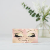 Makeup Eyebrow Eyes Lashes Glitzer Rose Marmor Visitenkarte (Stehend Vorderseite)