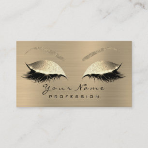 Makeup Eyebrow Eyes Lashes Glitzer Sepia Black VIP Visitenkarte