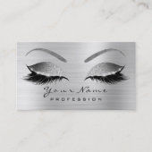Makeup Eyebrow Eyes Lashes Glitzer Silber Grau Visitenkarte (Vorderseite)