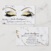 Makeup Eyebrow Eyes Lashes Glitzer Weißer Marmor Visitenkarte (Vorne/Hinten)