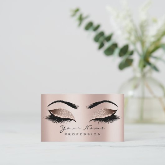 Makeup Eyebrow Eyes Lashes Glitzer WELLNESS-CENTER Visitenkarte (Stehend Vorderseite)
