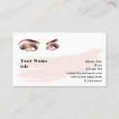 Makeup Eyebrow Eyes Lashes Pink Agate Visitenkarte (Rückseite)