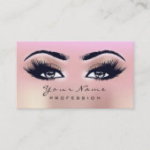 Makeup Eyebrow Eyes Lashes Pink Ombre Rose Visitenkarte (Vorderseite)