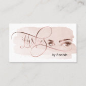 Makeup Eyebrow Eyes Lashes Rose Gold Business Card Telefonnummerkarte (Vorderseite)