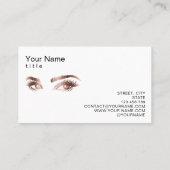 Makeup Eyebrow Eyes Lashes Rose Gold Business Card Telefonnummerkarte (Rückseite)