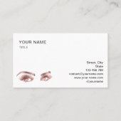 Makeup Eyebrow Eyes Lashes Rose Gold Business Card Visitenkarte (Rückseite)