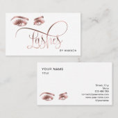 Makeup Eyebrow Eyes Lashes Rose Gold Business Card Visitenkarte (Vorne/Hinten)
