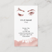 Makeup Eyebrow Eyes Lashes Rose Gold Business Card Visitenkarte (Rückseite)