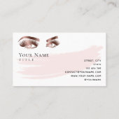 Makeup Eyebrow Eyes Lashes Rose Gold Business Card Visitenkarte (Rückseite)