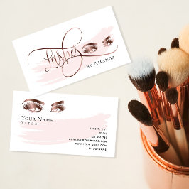 Makeup Eyebrow Eyes Lashes Rose Gold Business Card Visitenkarte
