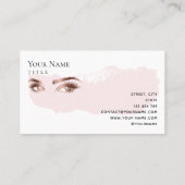 Makeup Eyebrow Eyes Lashes Rose Gold Lash'd Telefonnummerkarte (Rückseite)