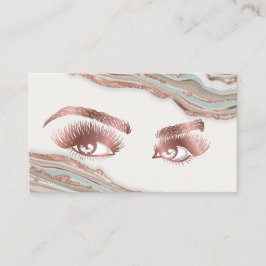 Makeup Eyebrow Eyes Lashes Rose Gold Marmor Busine Visitenkarte