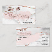 Makeup Eyebrow Eyes Lashes Rose Gold Marmor Busine Visitenkarte (Vorne/Hinten)