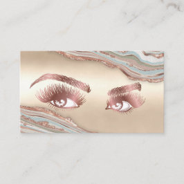 Makeup Eyebrow Eyes Lashes Rose Gold Marmor Busine Visitenkarte