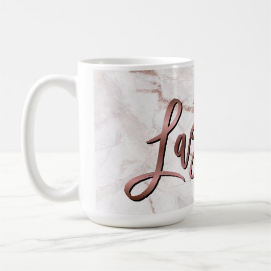 Makeup Eyebrow Eyes Lashes Rose Gold Marmor Kaffeetasse (Links)