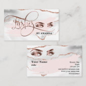 Makeup Eyebrow Eyes Lashes Rose Gold Marmor Visitenkarte (Vorne/Hinten)