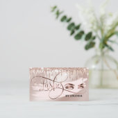 Makeup Eyebrow Eyes Lashes Rose Gold Tropfen Visitenkarte (Stehend Vorderseite)