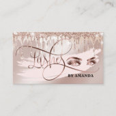 Makeup Eyebrow Eyes Lashes Rose Gold Tropfen Visitenkarte (Vorderseite)