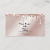 Makeup Eyebrow Eyes Lashes Rose Gold Tropfen Visitenkarte (Rückseite)
