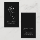 Makeup Eyebrow Eyes Lashes Schwarzes Logo Grau Gla Visitenkarte (Vorne/Hinten)