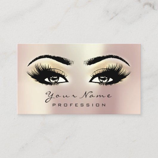Makeup Eyebrow Eyes Lashes Terminierungskarte Gold Terminkarte (Vorderseite)