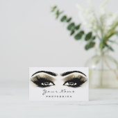Makeup Eyebrow Eyes Lashes White WELLNESS-CENTER G Visitenkarte (Stehend Vorderseite)