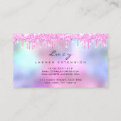 Makeup Eyebrow Hair Eyelash Glitzer Pink Tropfens Visitenkarte (Rückseite)