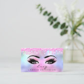 Makeup Eyebrow Hair Eyelash Glitzer Pink Tropfens Visitenkarte (Stehend Vorderseite)