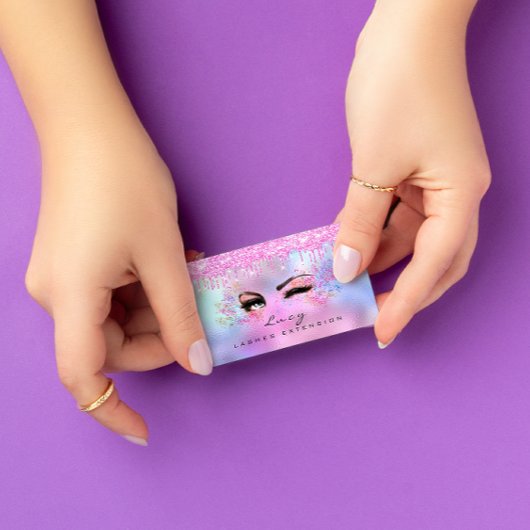 Makeup Eyebrow Hair Eyelashes Glitzer Pink Social Visitenkarte