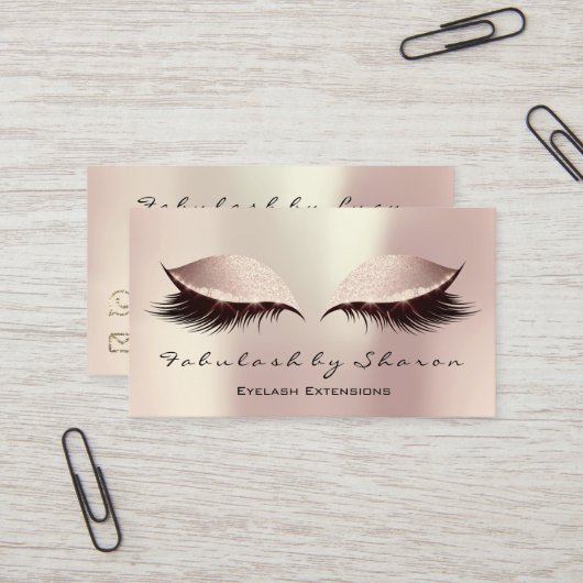 Makeup Eyebrow Lash Extension Eyes Rosen Blush Visitenkarte (Vorderseite/Rückseite Beispiel)
