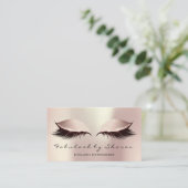 Makeup Eyebrow Lash Extension Eyes Rosen Blush Visitenkarte (Stehend Vorderseite)