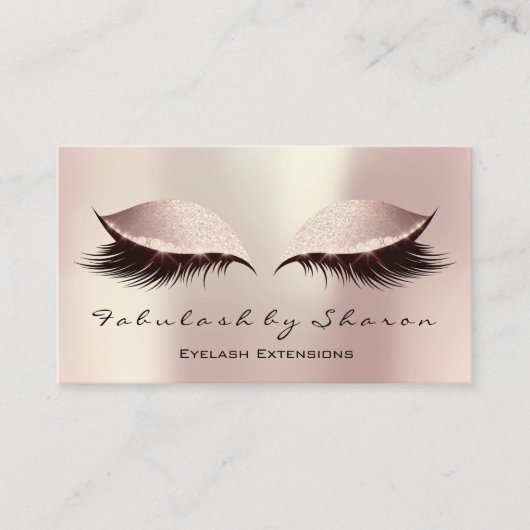 Makeup Eyebrow Lash Extension Eyes Rosen Blush Visitenkarte (Vorderseite)