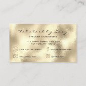 Makeup Eyebrow Lash Extension Glitzer Golden Eyes Visitenkarte (Rückseite)