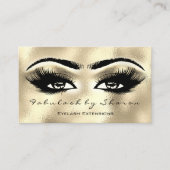 Makeup Eyebrow Lash Extension Glitzer Golden Eyes Visitenkarte (Vorderseite)