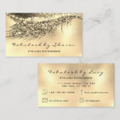 Makeup Eyebrow Lash Extension Glitzer Lux Gold Visitenkarte (Vorne/Hinten)