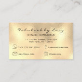 Makeup Eyebrow Lash Extension Glitzer Lux Gold Visitenkarte (Rückseite)