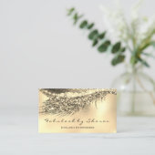 Makeup Eyebrow Lash Extension Glitzer Lux Gold Visitenkarte (Stehend Vorderseite)