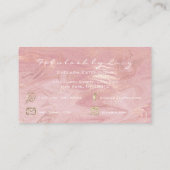 Makeup Eyebrow Lash Extension Glitzer Marmor Rosa Visitenkarte (Rückseite)