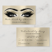 Makeup Eyebrow Lash Extension Glitzer Open Eyes Visitenkarte (Vorne/Hinten)