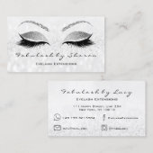 Makeup Eyebrow Lash Extension Glitzer Silver Grau Visitenkarte (Vorne/Hinten)