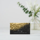 Makeup Eyebrow Lash Glitzer Black Gold Confetti Terminkarte (Stehend Vorderseite)