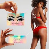 Makeup Eyebrow Lash Glitzer Pastel Spark Esthetici Visitenkarte