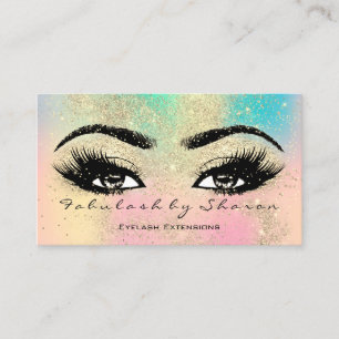 Makeup Eyebrow Lash Glitzer Pastel Spark Esthetici Visitenkarte
