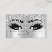 Makeup Eyebrow Lash Glitzer Tropfen Gray Silver Sp Visitenkarte (Vorderseite)