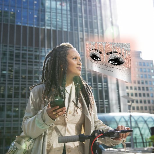 Makeup Eyebrow Lash Glitzer Tropfen Gray Silver Sp Visitenkarte