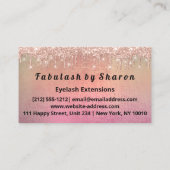 Makeup Eyebrow Lash Glitzer Tropfen Rose Gold Visitenkarte (Rückseite)