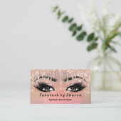 Makeup Eyebrow Lash Glitzer Tropfen Rose Gold Visitenkarte (Stehend Vorderseite)