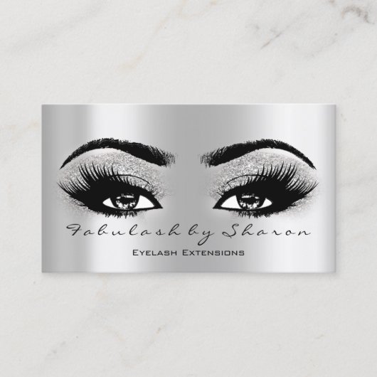 Makeup Eyebrow Lash Glitzer VIP Gray Silver Spark Visitenkarte (Vorderseite)