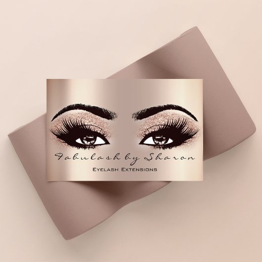 Makeup Eyebrow Lash Glitzer VIP Rose Gold Spark Visitenkarte